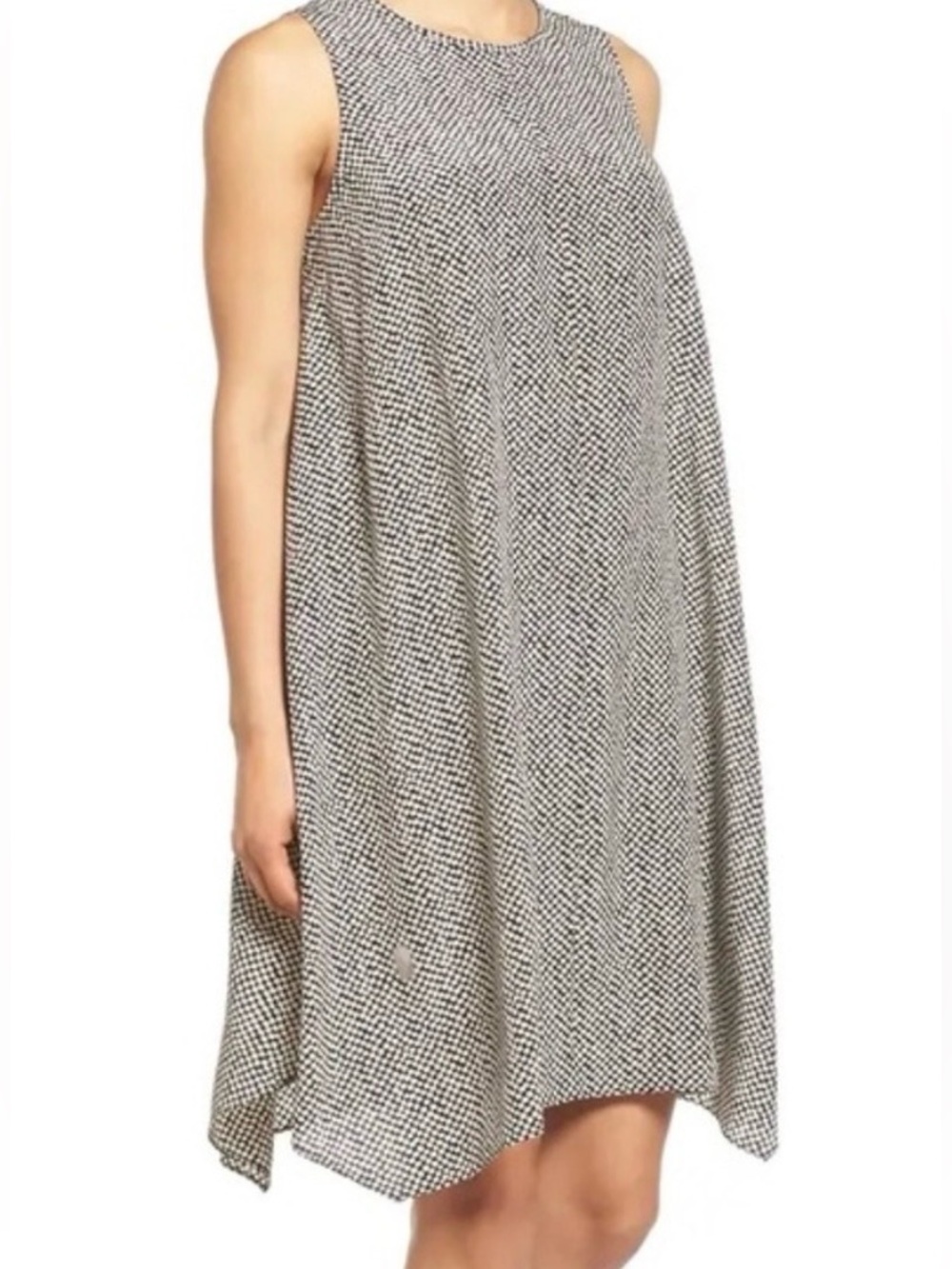 Eileen Fisher Bandhini Silk Crepe de Chine sleeveless A- line dress size Small P